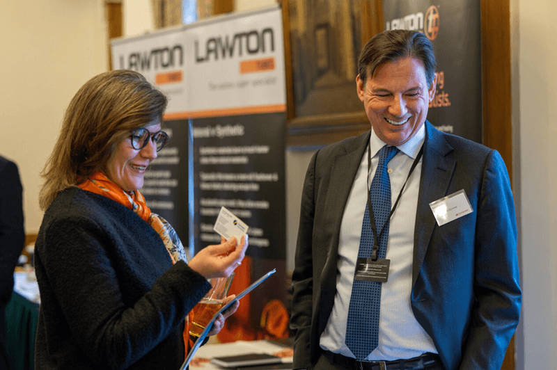 Founder networking at event